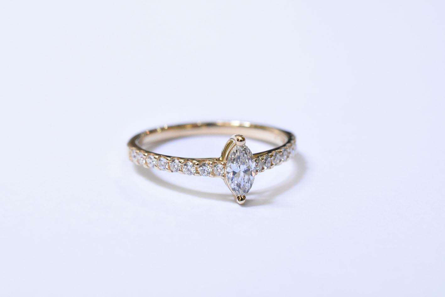 K18YG / Marquise Cut Diamond Ring 0.212ct / D / VVS-1