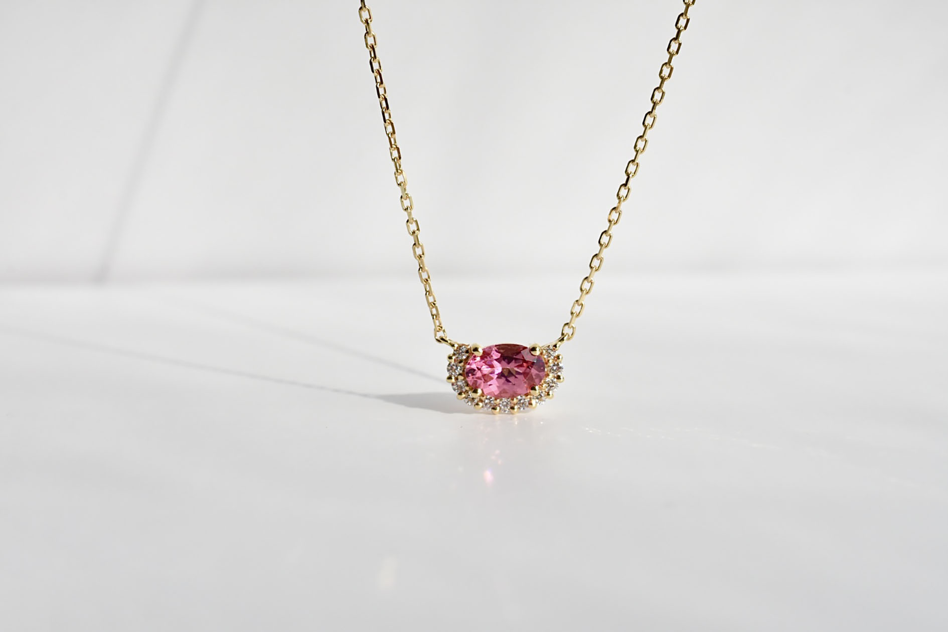 K18 ﾋﾟﾝｸｽﾋﾟﾈﾙﾈｯｸﾚｽ 0.23ct | Merak jewelry shop | 福井県福井市