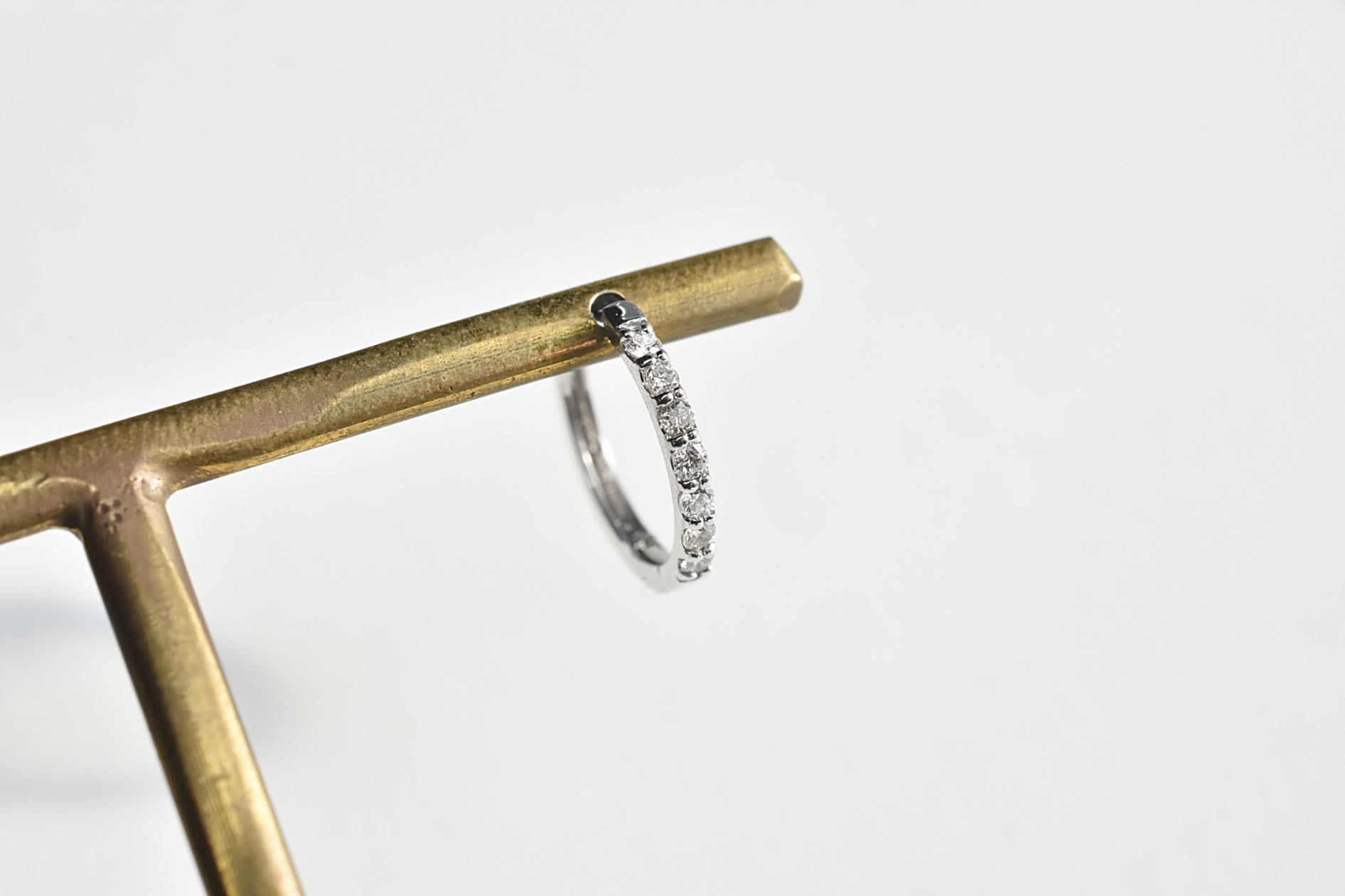 Ptダイヤモンドフープピアス0.2ct (7)