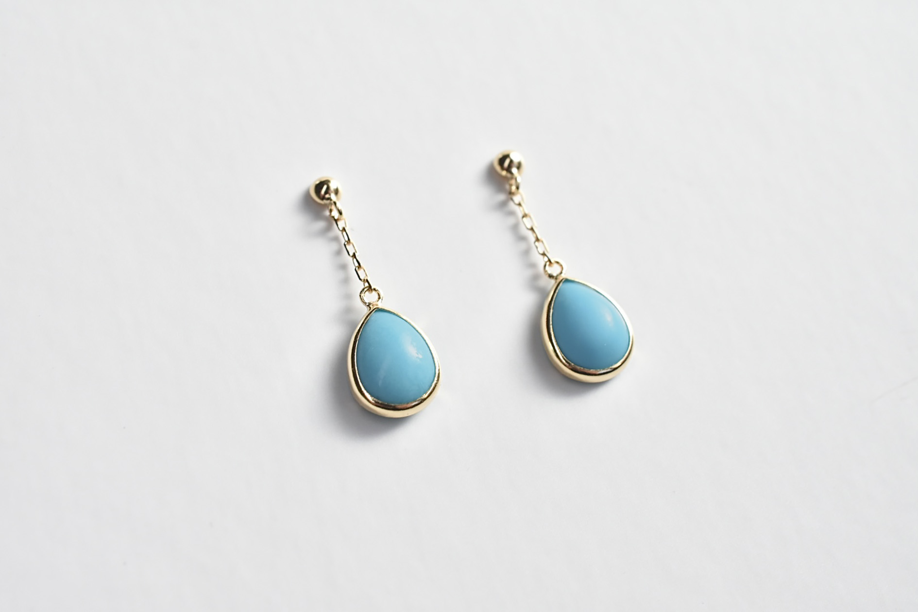 K18.ターコイズ.ピアス (2)