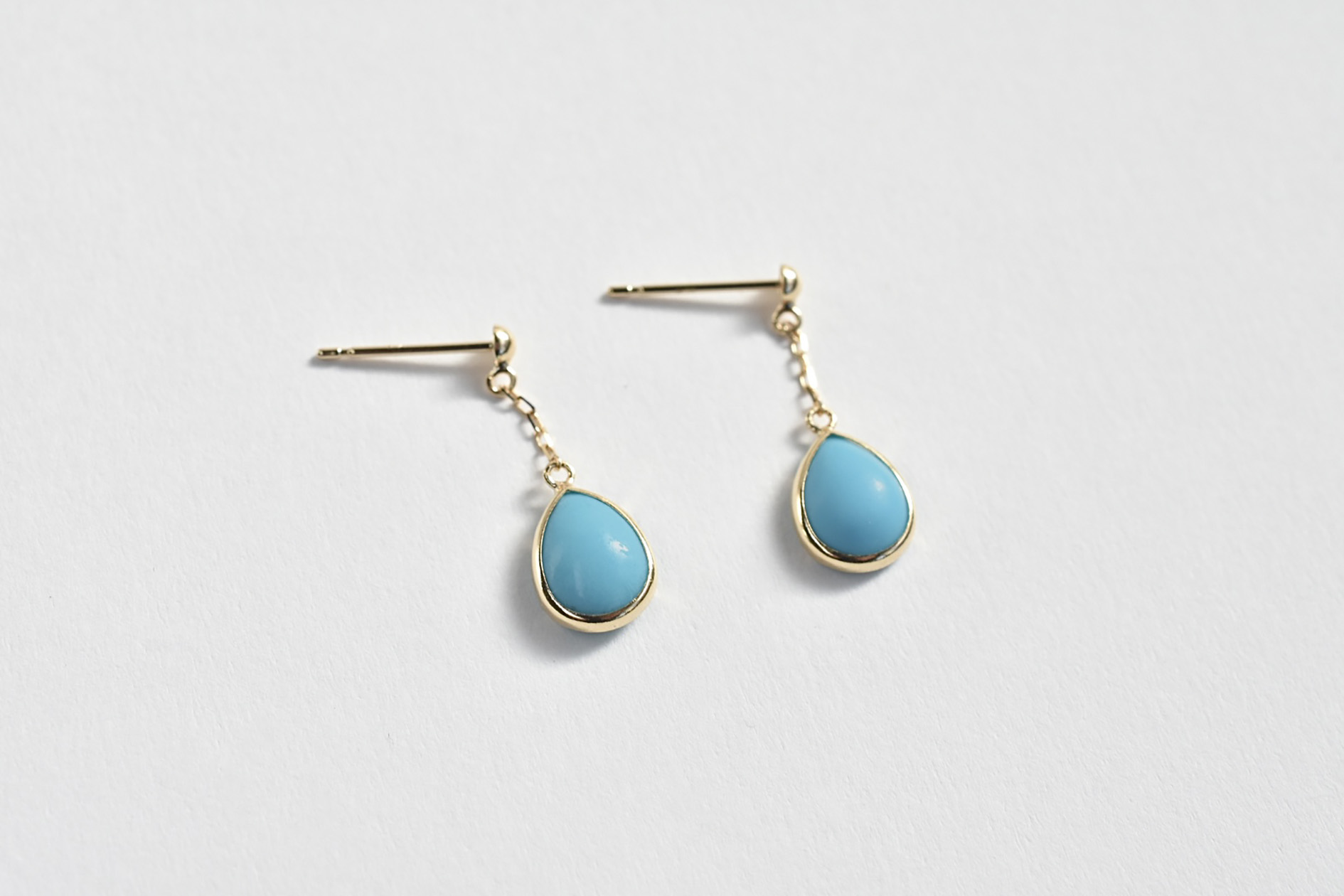 K18.ターコイズ.ピアス (4)