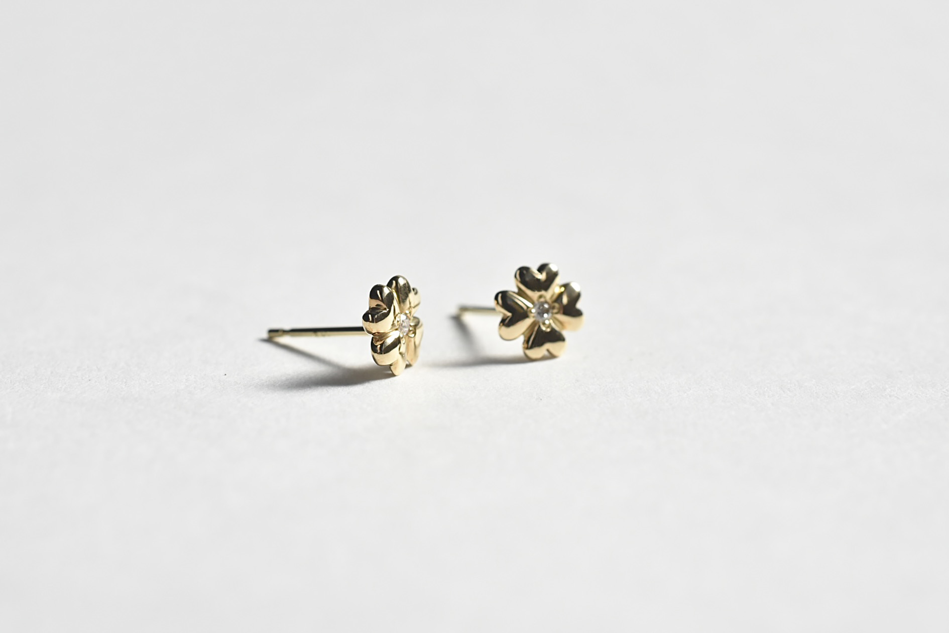 K18ハート&クローバーピアス (4)