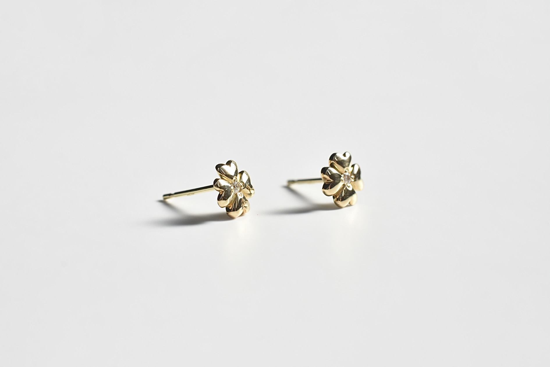 K18ハート&クローバーピアス