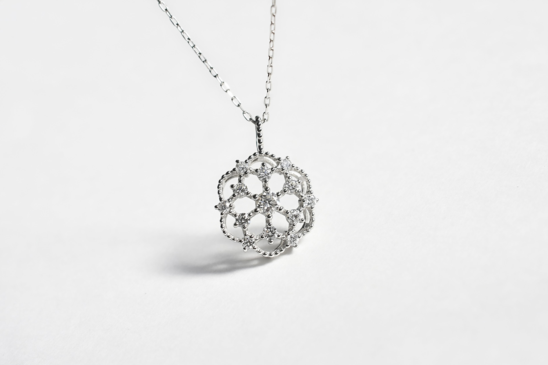 Ptダイヤモンドネックレス0.22ct