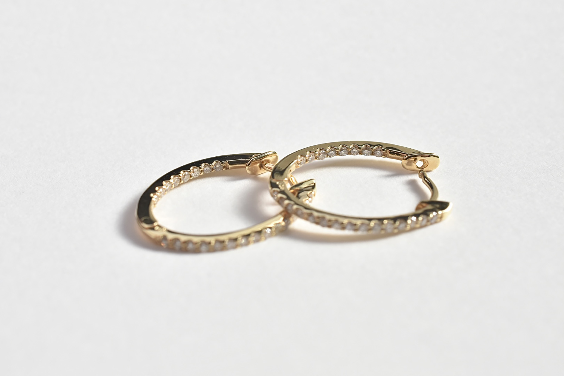 K18.ダイヤモンドフープピアス0.3ct (2)