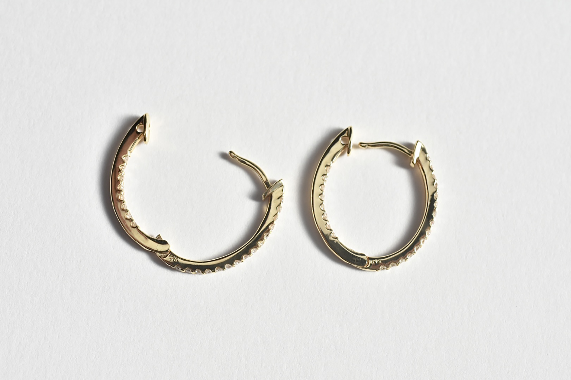 K18.ダイヤモンドフープピアス0.3ct