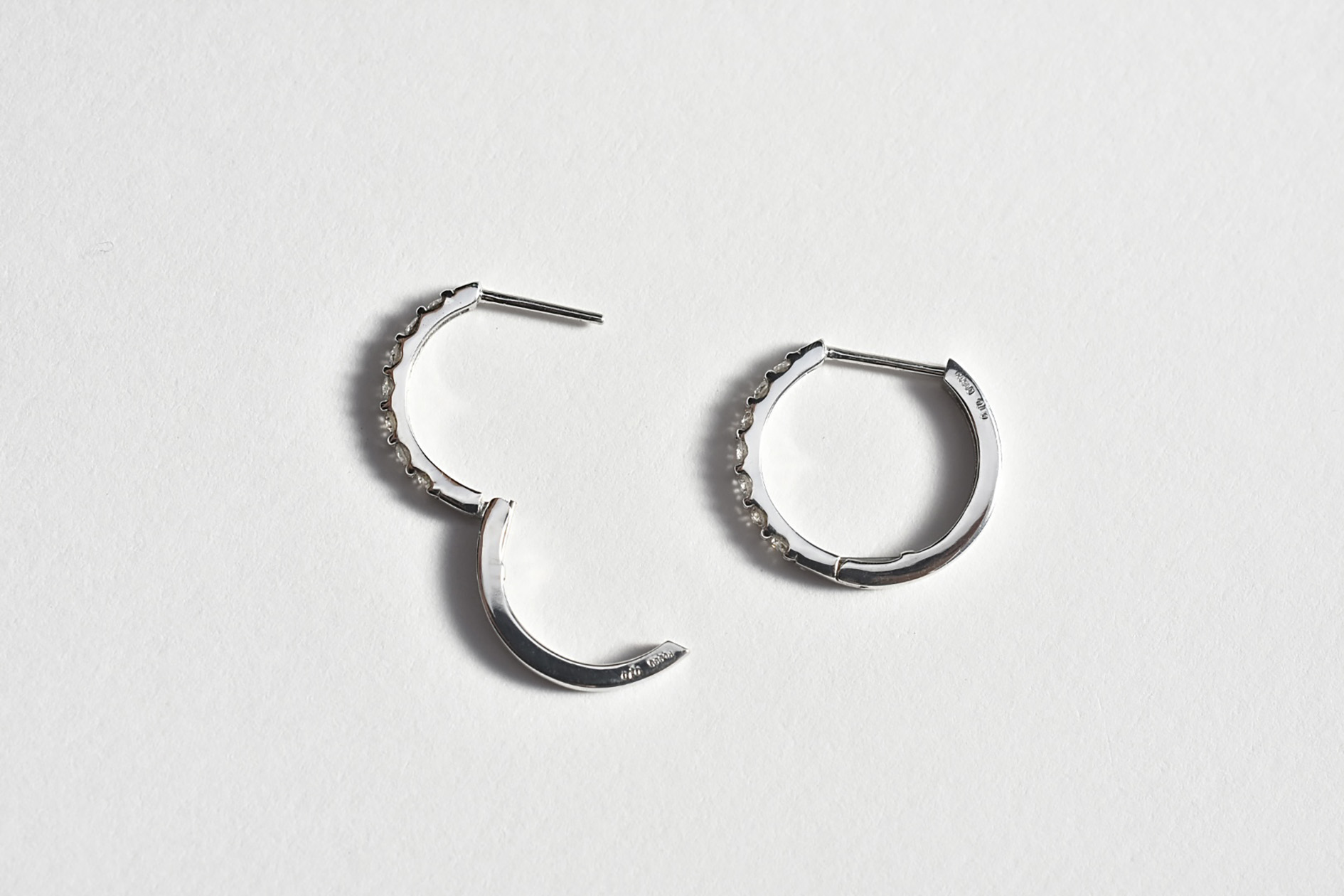 Ptダイヤモンドフープピアス0.2ct (6)